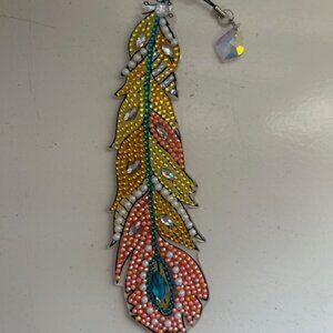 Bejeweled Feather Bookmark